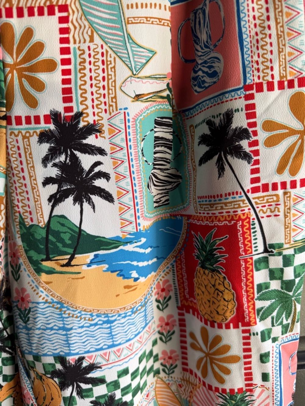 NWT Skies are Blue Castaway Calm Multi TROPICAL PRINT PANTS Size Small - Picture 7 of 13